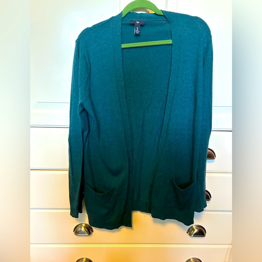 Gap long teal cardigan size L